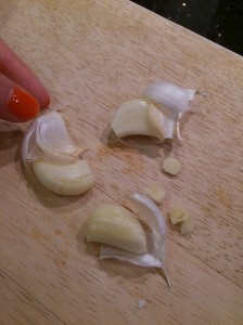 step 3 removing garlic skin